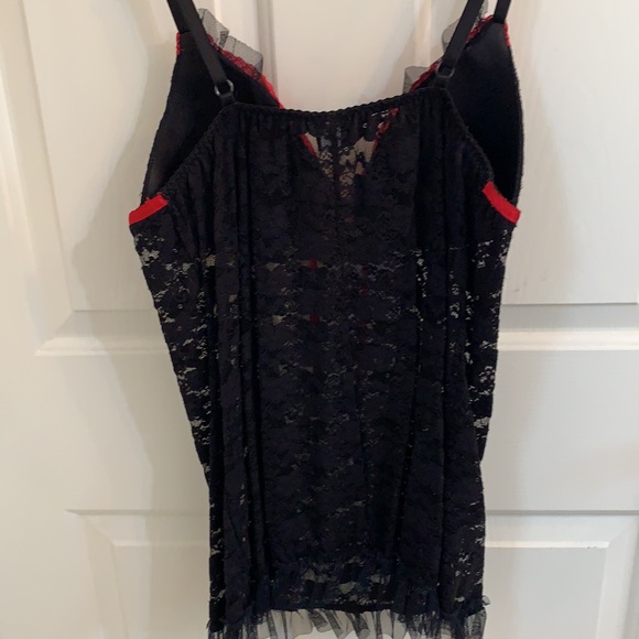 Apt 9 Black Lace with red ribbon chemise - Picture 4 of 4